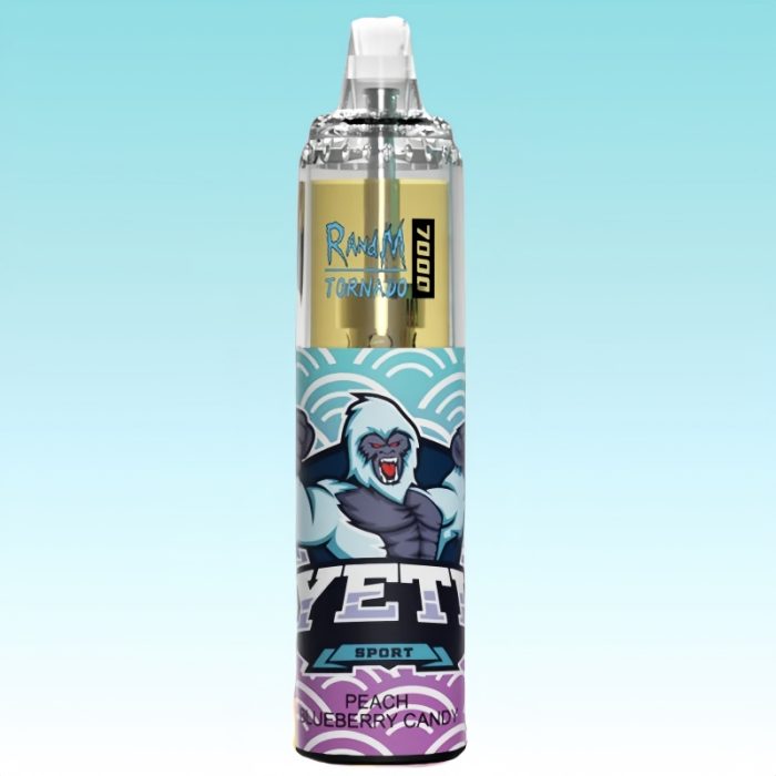 Puff RandM Tornado 7000 Peach Blueberry Candy - RandM Vape Français